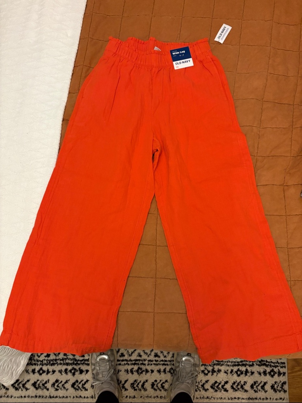 Old Navy Orange Wide-Leg Pull-On Pants